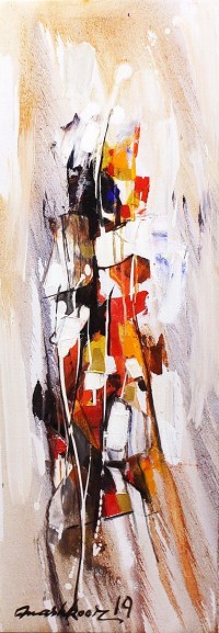 Mashkoor Raza, 12 x 36 Inch, Oil on Canvas, Abstract Painting, AC-MR-224